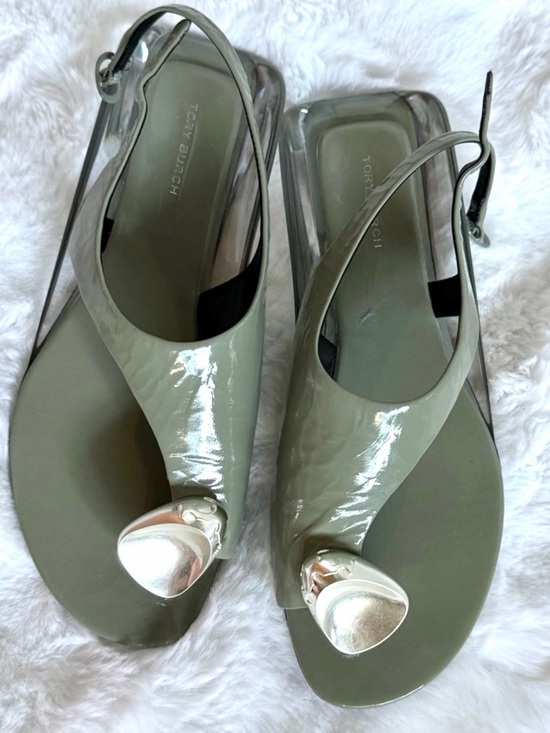 Nordstrom Shoes - Tory Burch Patos Slingback Sandal
 Olive Green Patent leather